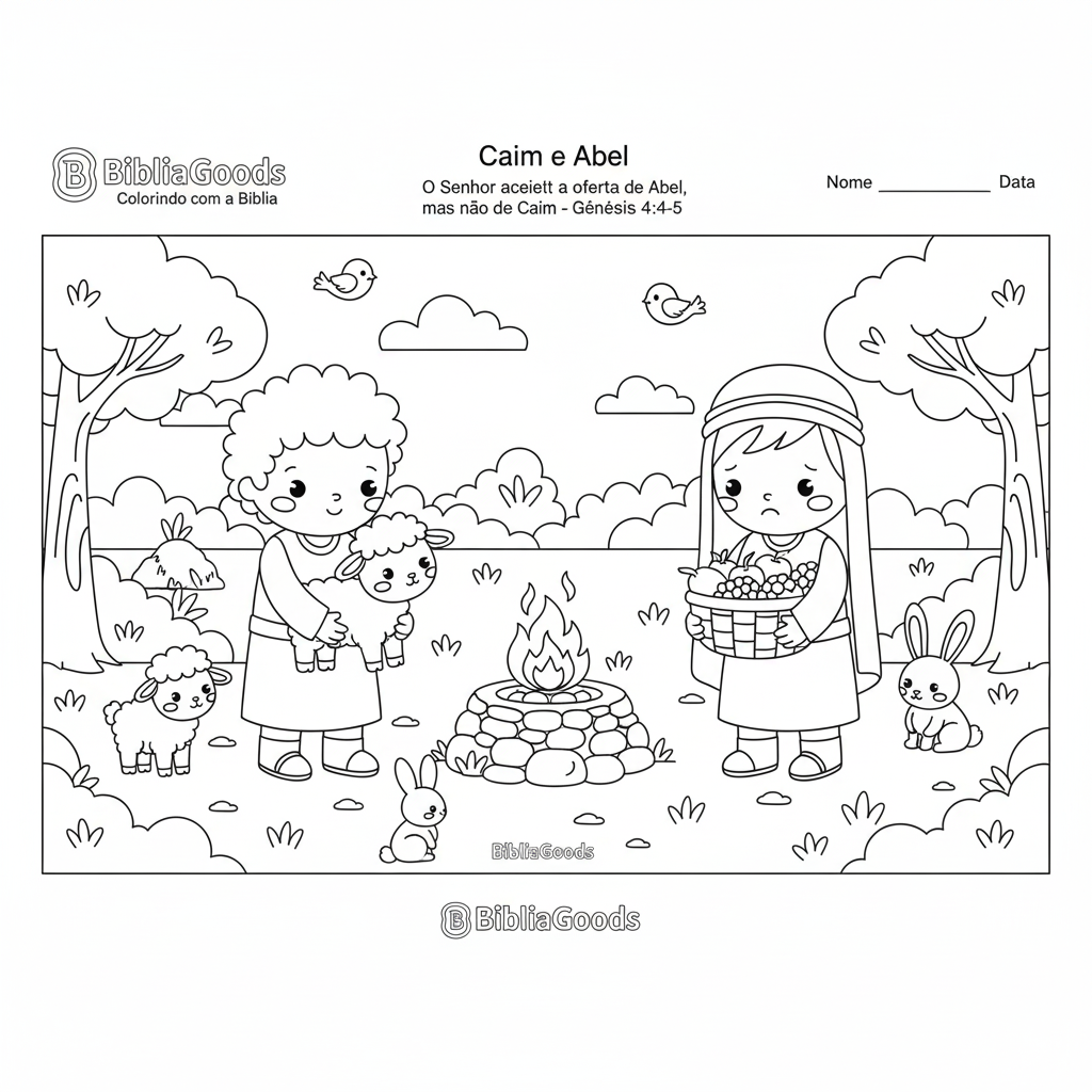 Desenho de Jesus com as crianças